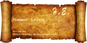 Hammer Erina névjegykártya